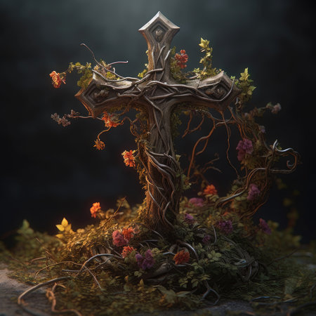 Easter Day illustration with a design commonly used for Easter, crossの素材