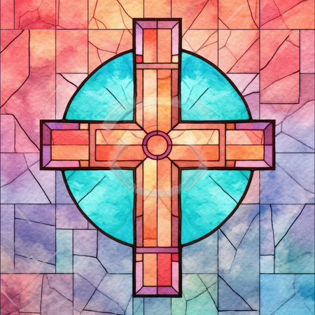 Easter Day illustration with a design commonly used for Easter, crossの素材