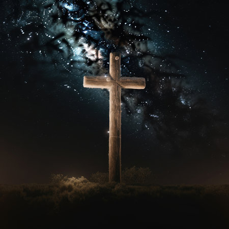 Easter Day illustration with a design commonly used for Easter, crossの素材