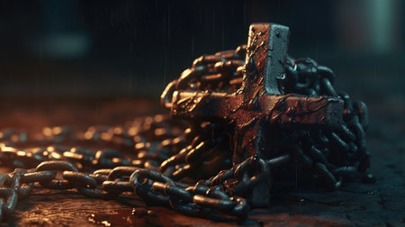 Easter Day illustration with a design commonly used for Easter, crossの素材