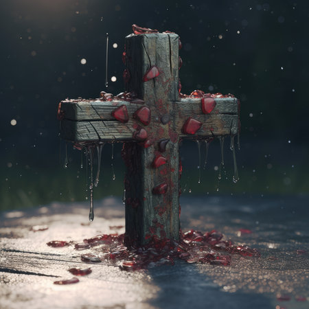Easter Day illustration with a design commonly used for Easter, crossの素材