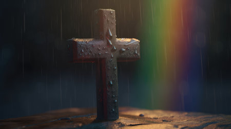 Easter Day illustration with a design commonly used for Easter, crossの素材