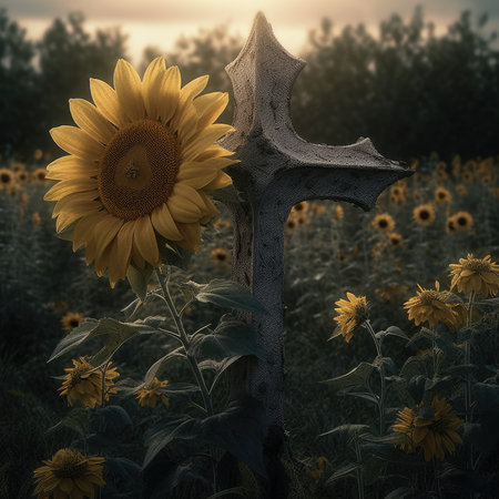 Easter Day illustration with a design commonly used for Easter, crossの素材