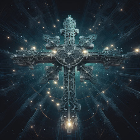 Easter Day illustration with a design commonly used for Easter, crossの素材