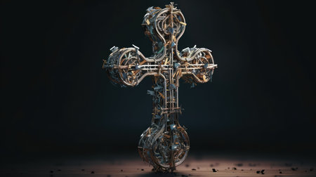 Easter Day illustration with a design commonly used for Easter, crossの素材