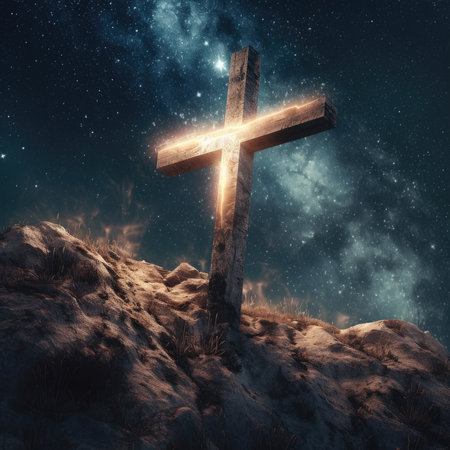 Easter Day illustration with a design commonly used for Easter, crossの素材