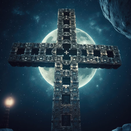 Easter Day illustration with a design commonly used for Easter, crossの素材