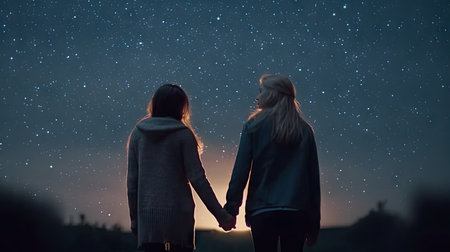 Realistic 3D illustration of a lesbian couple, 3D realisticの素材