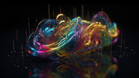 3d illustration of abstract geometric composition,digital artwork for creative graphic designの素材