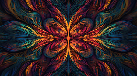 Abstract fractal. Fractal art background for creative design. Decoration for wallpaper, desktop, poster, cover booklet. Print for clothes, t-shirt. Creative illustration for designの素材