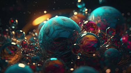 3d illustration of abstract geometric composition,digital art works.の素材