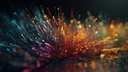 3d illustration of abstract background with blurred lights and bokehの素材