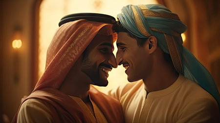 Illustration of a gay couple having fun, gayの素材