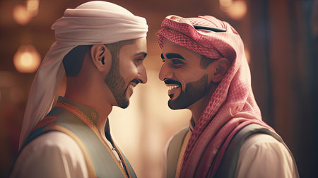 Illustration of a gay couple having fun, gayの素材