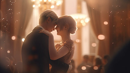 Illustration of an intimate male and female couple, teenの素材