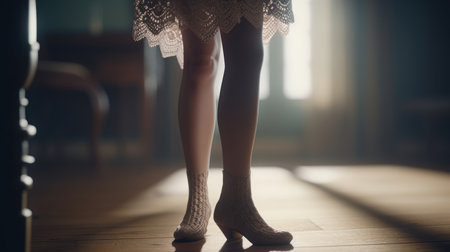 Beautiful illustration of the curves of the legs, awesomeの素材