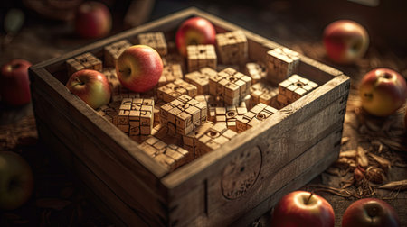 Illustration of various 3D apples with various designs, 3d realisticの素材