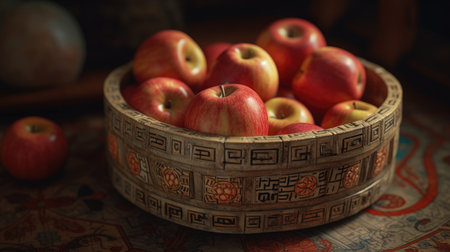 Illustration of various 3D apples with various designs, 3d realisticの素材
