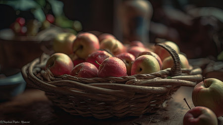 Illustration of various 3D apples with various designs, 3d realisticの素材