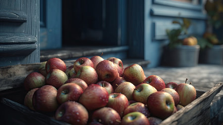 Illustration of various 3D apples with various designs, 3d realisticの素材