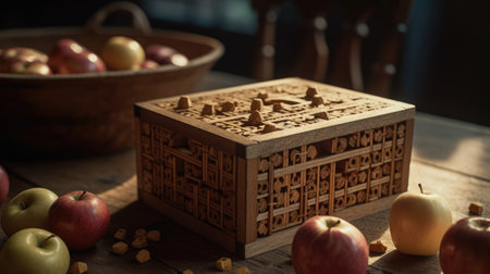 Illustration of various 3D apples with various designs, 3d realisticの素材