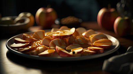 Illustration of various 3D apples with various designs, 3d realisticの素材