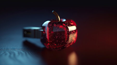 Illustration of various 3D apples with various designs, 3d realisticの素材