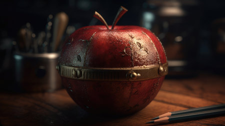Illustration of various 3D apples with various designs, 3d realisticの素材