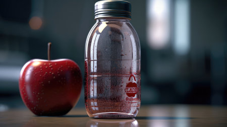 Illustration of various 3D apples with various designs, 3d realisticの素材