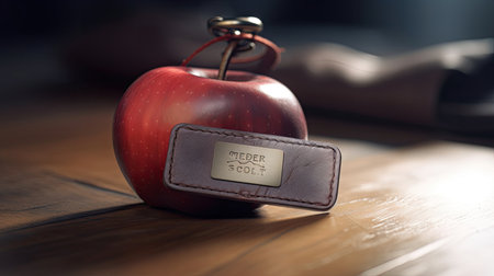 Illustration of various 3D apples with various designs, 3d realisticの素材