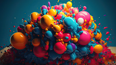 Unique and artful illustrations of various pop art images, 3d realisitcの素材