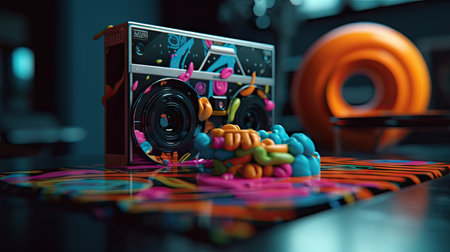 Unique and artful illustrations of various pop art images, 3d realisitcの素材