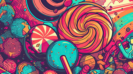 Unique and artful illustrations of various pop art images, 3d realisitcの素材