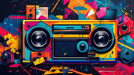 Unique and artful illustrations of various pop art images, 3d realisitcの素材