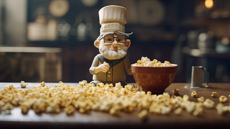 Illustrations of various pop corn images that are unique and look crispy and delicious, 3d realisticの素材