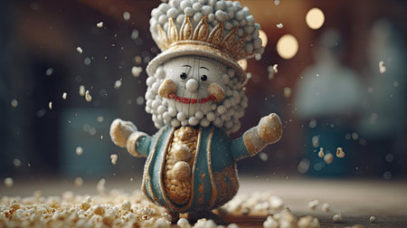 Illustrations of various pop corn images that are unique and look crispy and delicious, 3d realisticの素材