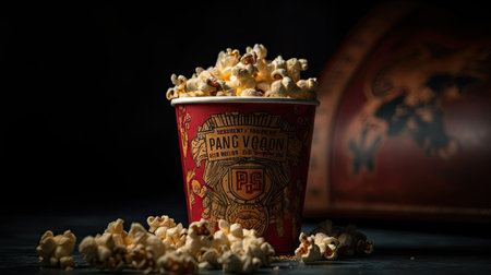 Illustrations of various pop corn images that are unique and look crispy and delicious, 3d realisticの素材