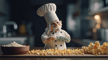 Illustrations of various pop corn images that are unique and look crispy and delicious, 3d realisticの素材