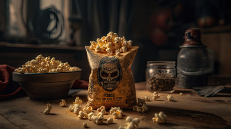 Illustrations of various pop corn images that are unique and look crispy and delicious, 3d realisticの素材