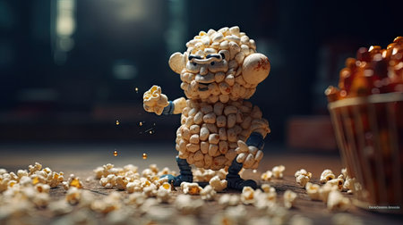 Illustrations of various pop corn images that are unique and look crispy and delicious, 3d realisticの素材