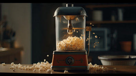 Cinematic image of a popcorn grinder in the kitchen.の素材