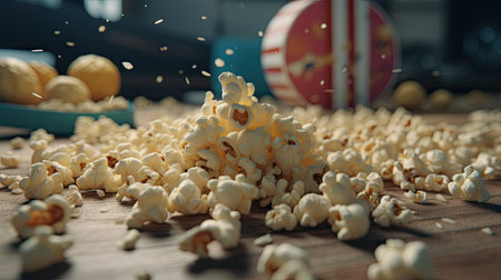 Illustrations of various pop corn images that are unique and look crispy and delicious, 3d realisticの素材