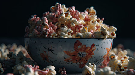 Illustrations of various pop corn images that are unique and look crispy and delicious, 3d realisticの素材