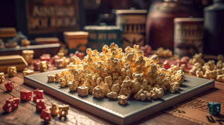 Illustrations of various pop corn images that are unique and look crispy and delicious, 3d realisticの素材