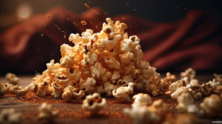 Illustrations of various pop corn images that are unique and look crispy and delicious, 3d realisticの素材