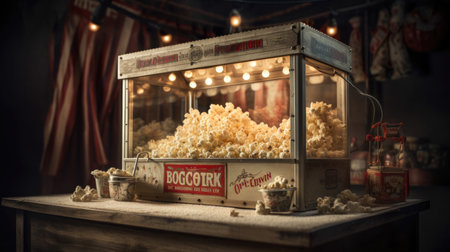 Illustrations of various pop corn images that are unique and look crispy and delicious, 3d realisticの素材