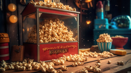 Illustrations of various pop corn images that are unique and look crispy and delicious, 3d realisticの素材