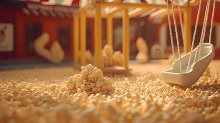 Illustrations of various pop corn images that are unique and look crispy and delicious, 3d realisticの素材
