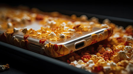 Illustrations of various pop corn images that are unique and look crispy and delicious, 3d realisticの素材