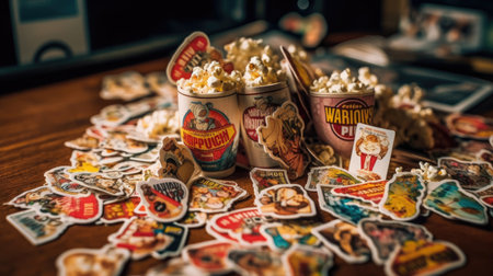 Illustrations of various pop corn images that are unique and look crispy and delicious, 3d realisticの素材